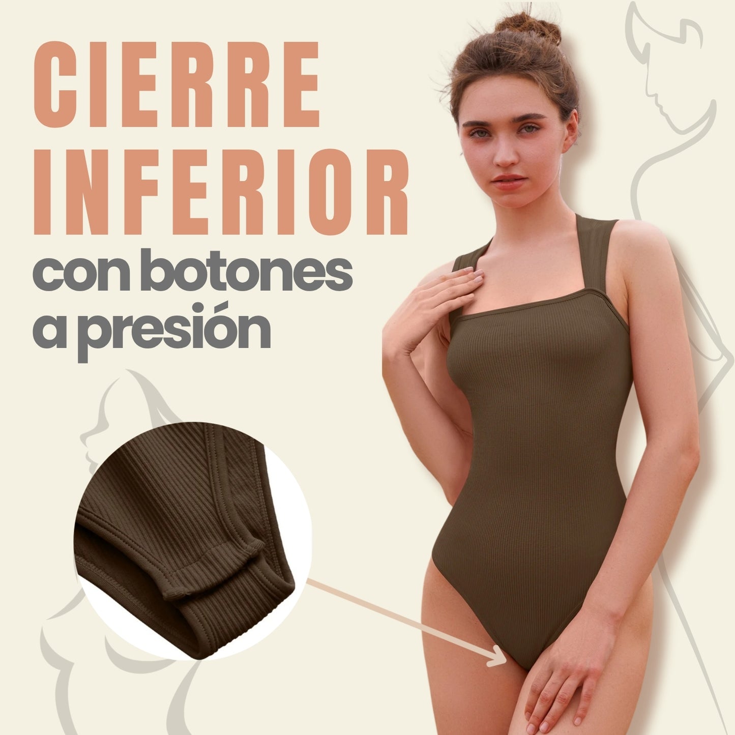 Pack de 3 Bodysuit Cuello Cuadrado