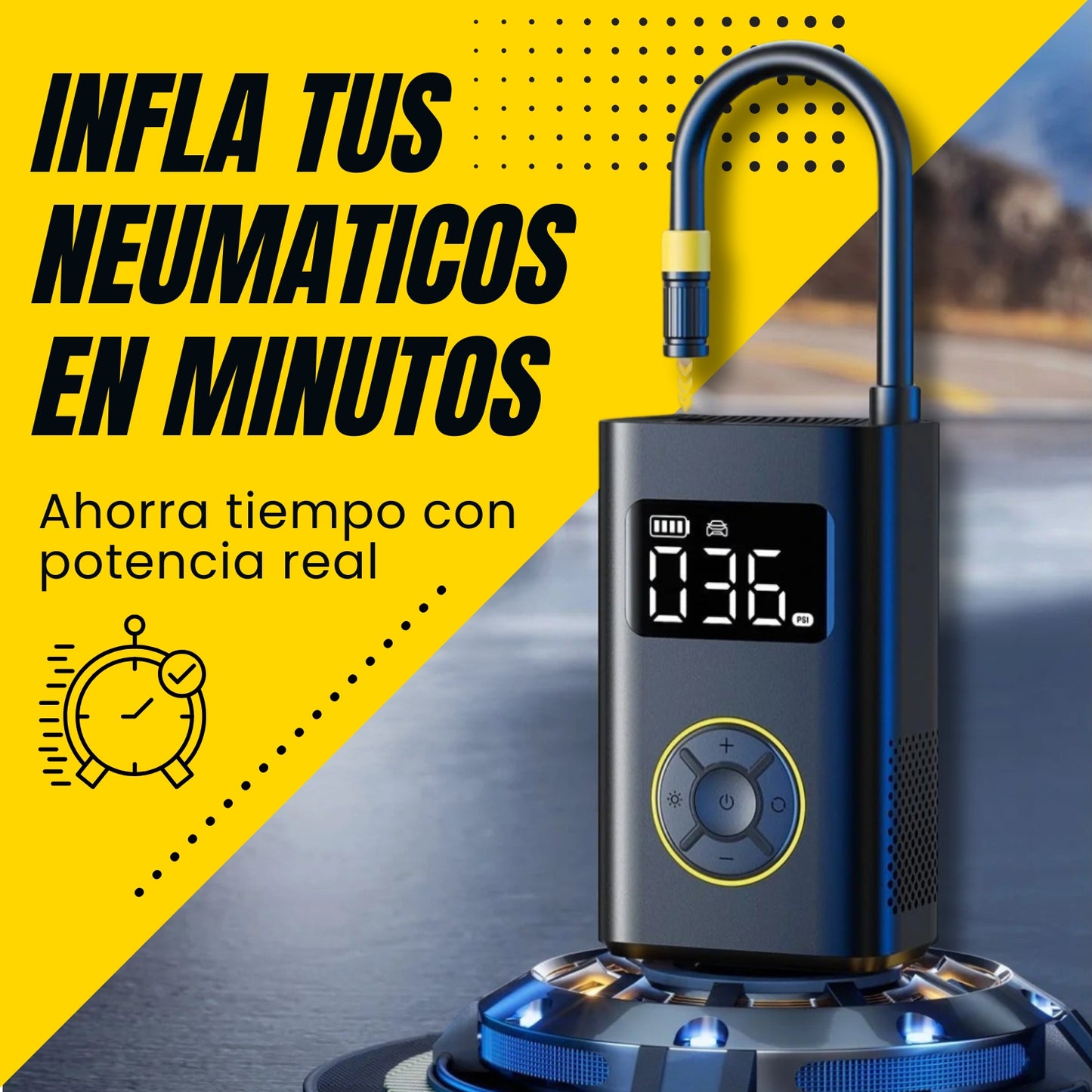 Compresor de aire portátil recargable